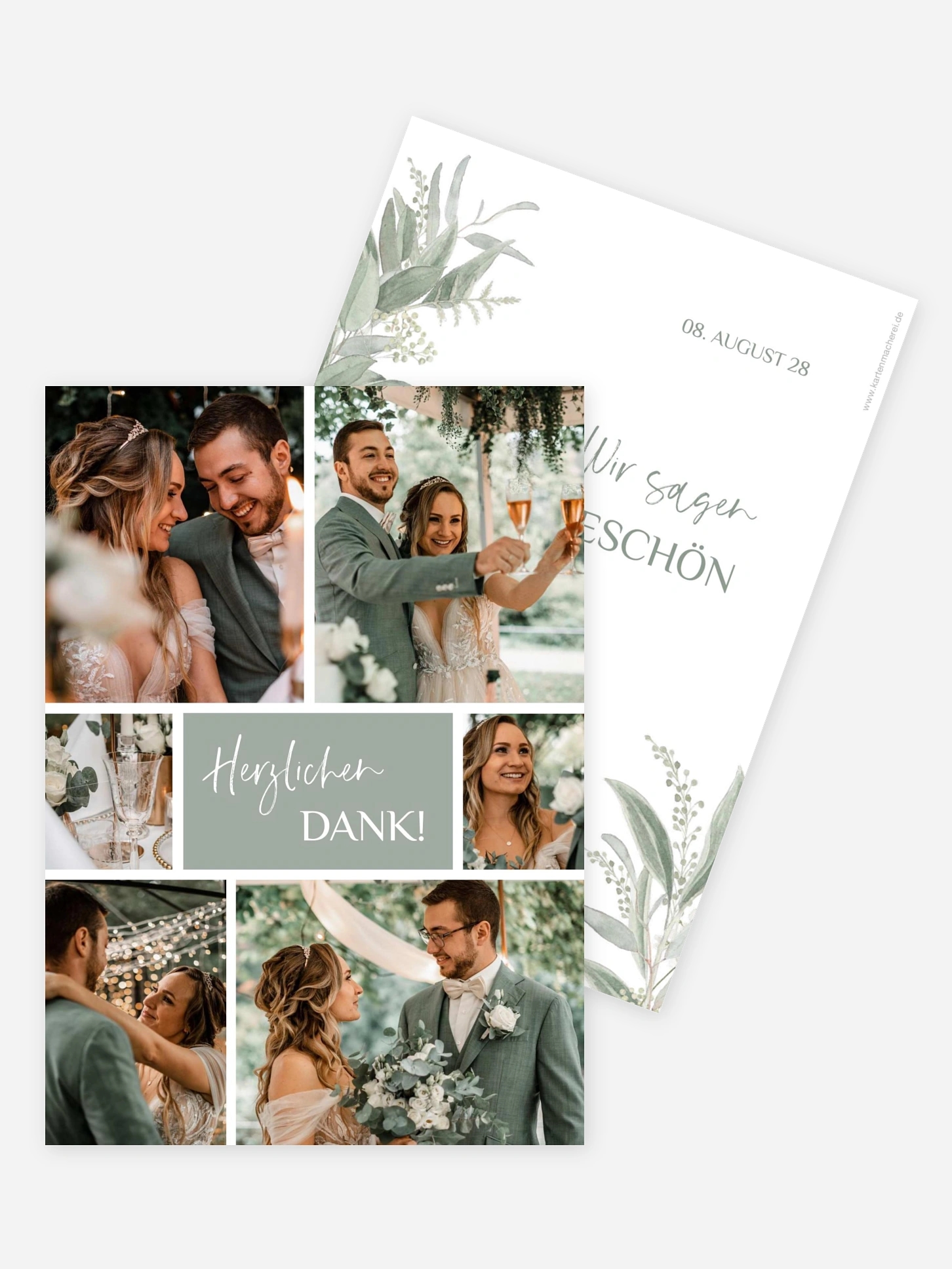 Dankeskarte Hochzeit Greenery Day