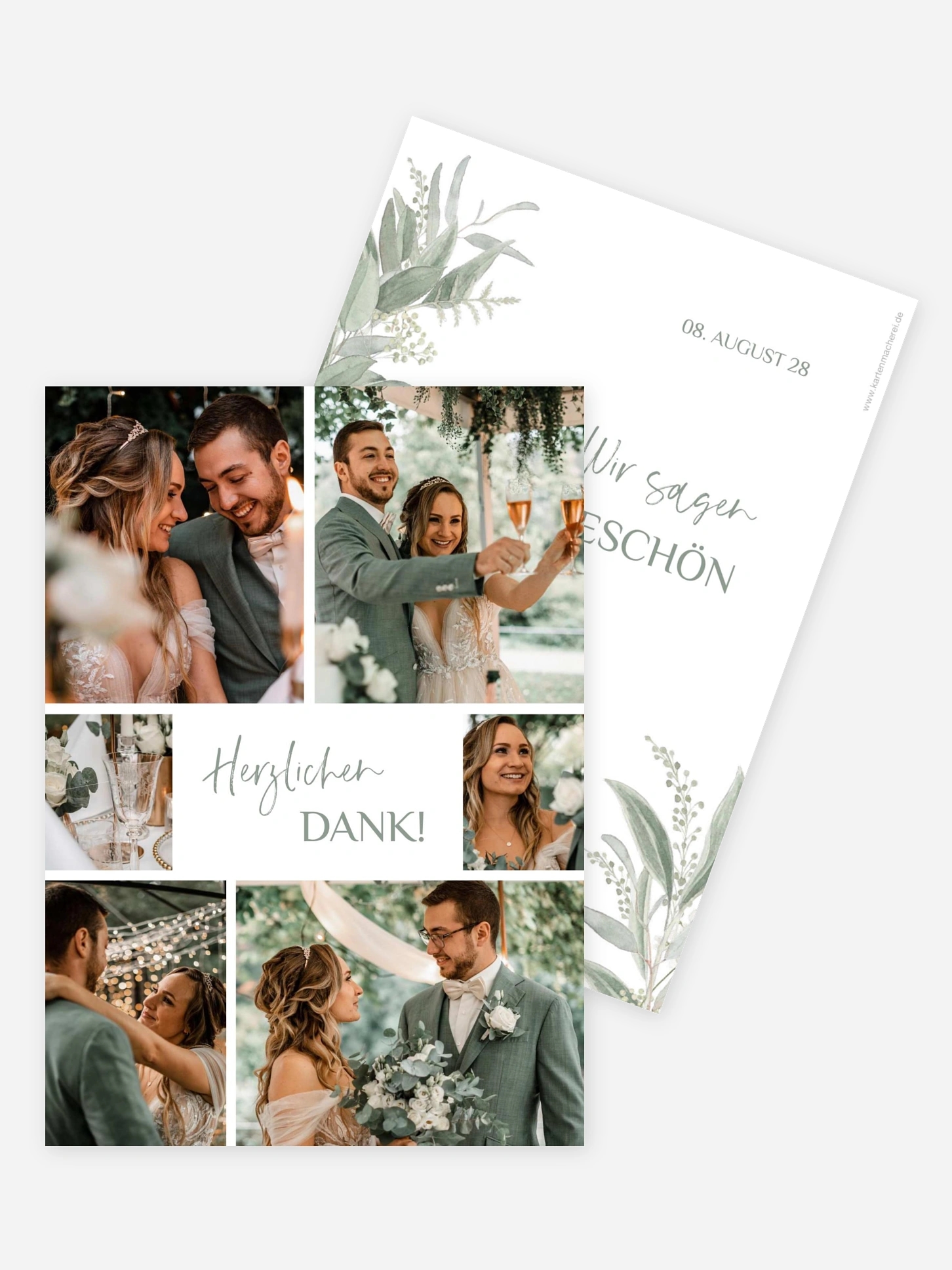 Dankeskarte Hochzeit Greenery Day