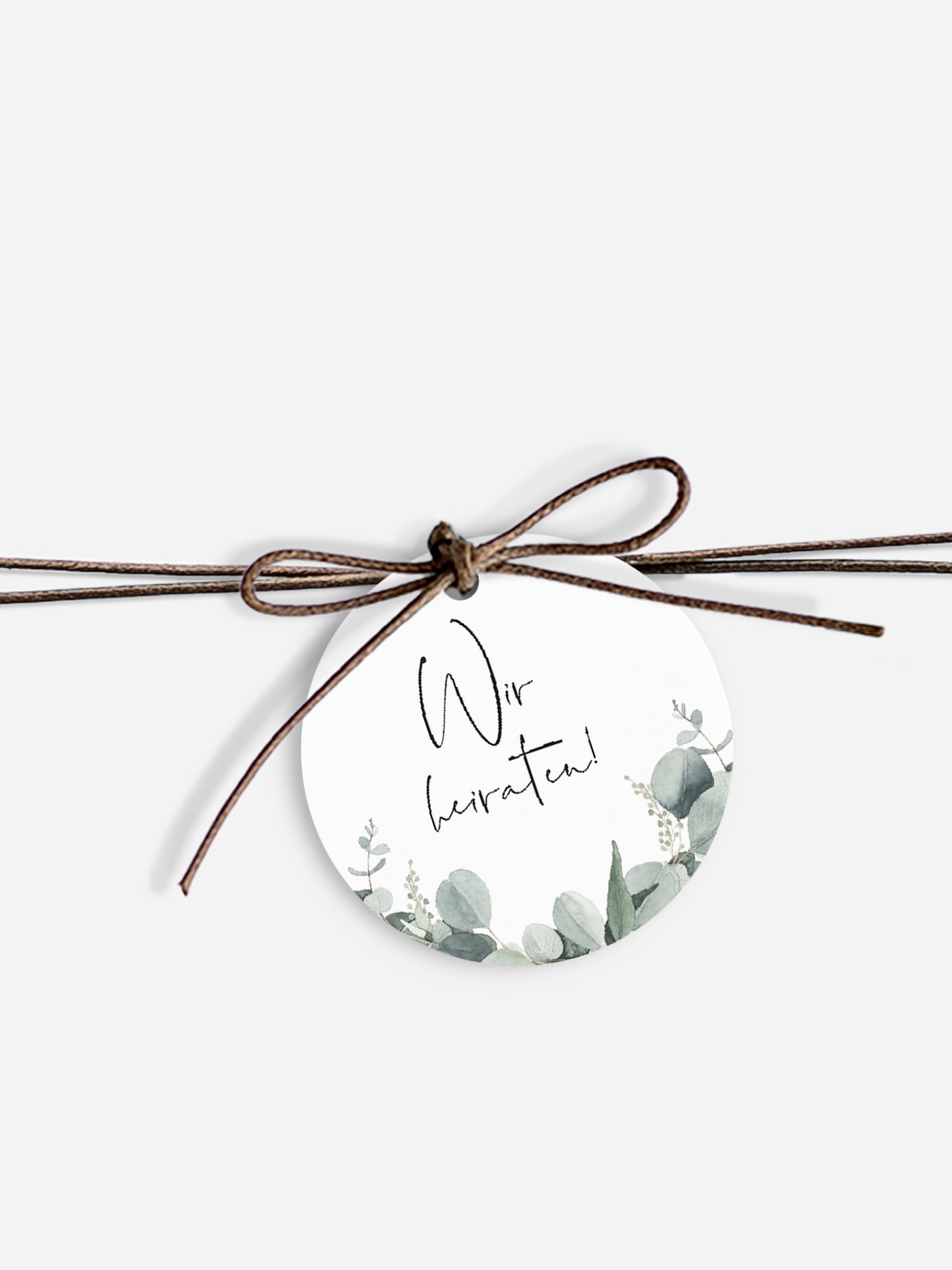 Anhänger mit Band zur Hochzeit Eucalyptus Love