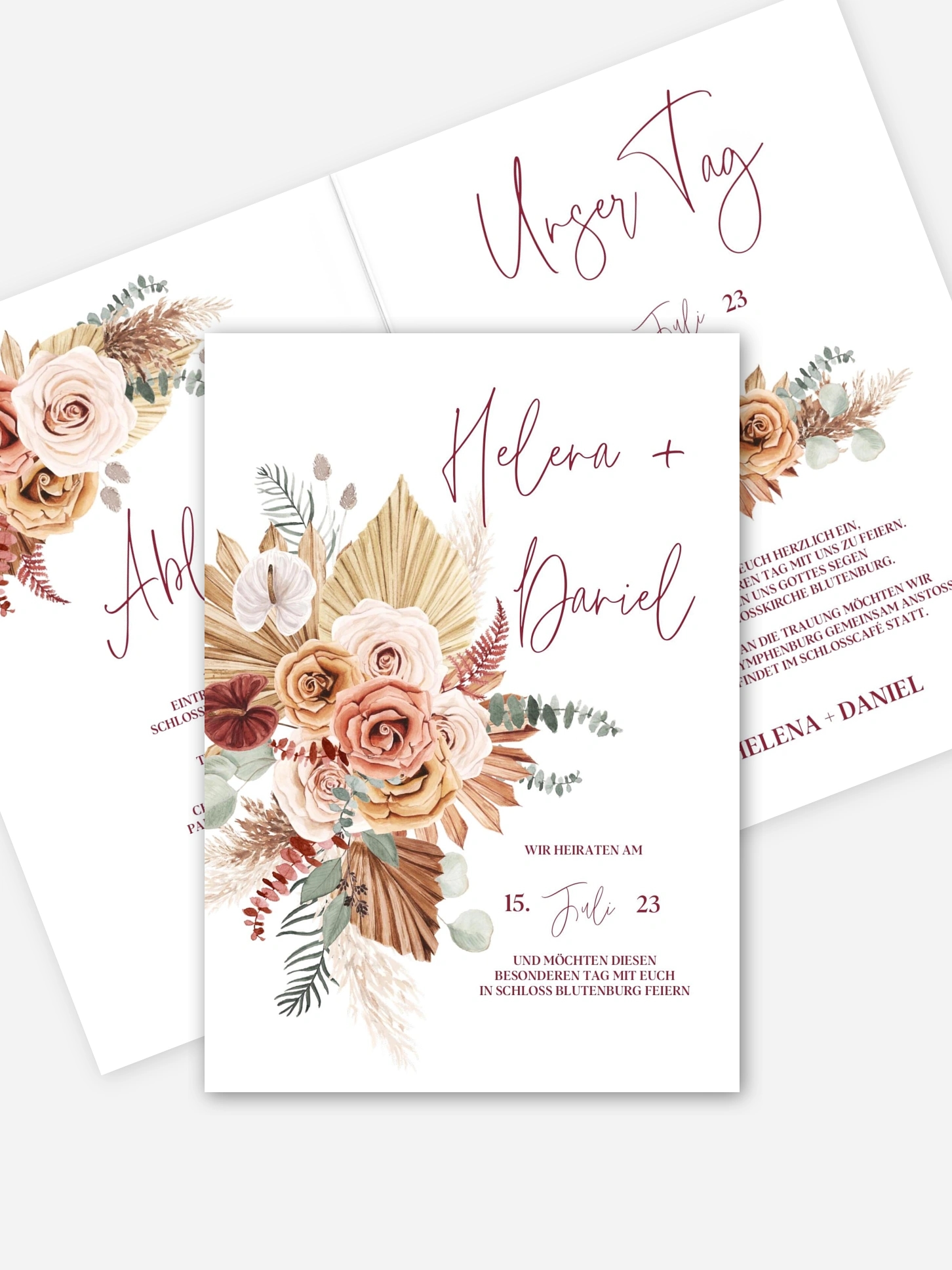 Hochzeitseinladung Bohemian Florals
