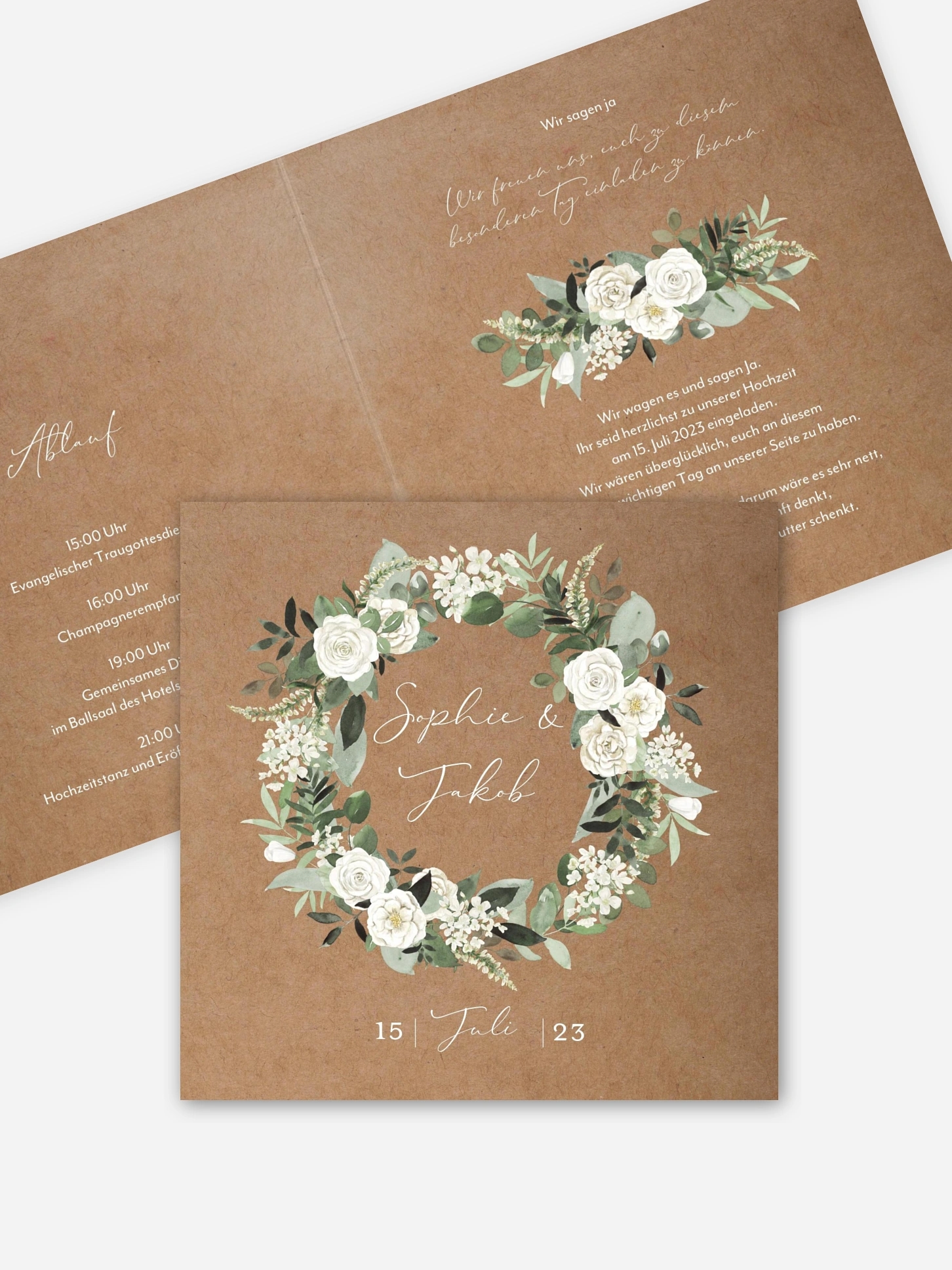 Hochzeitseinladung White Roses
