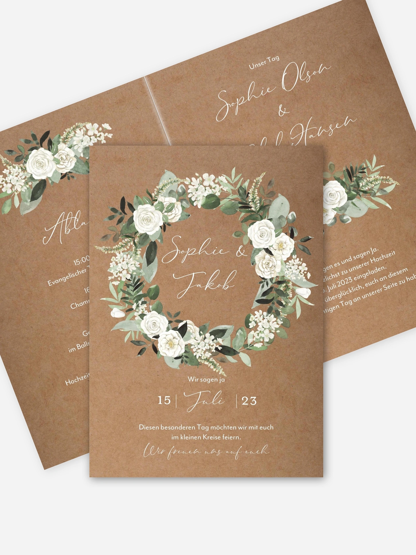 Hochzeitseinladung White Roses