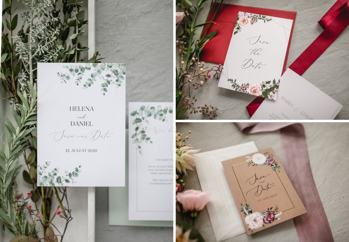 Save-the-Date Karten im floralen Stil