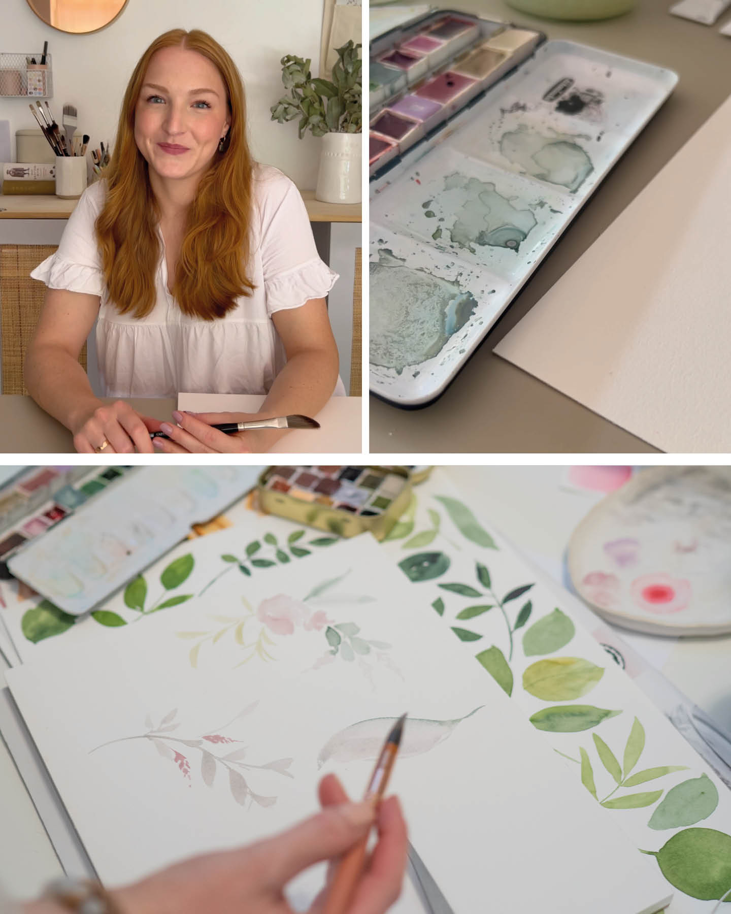 Designerin Jasmin illustriert die Blumen und Elemente der Sanna Lindström Kollektion
