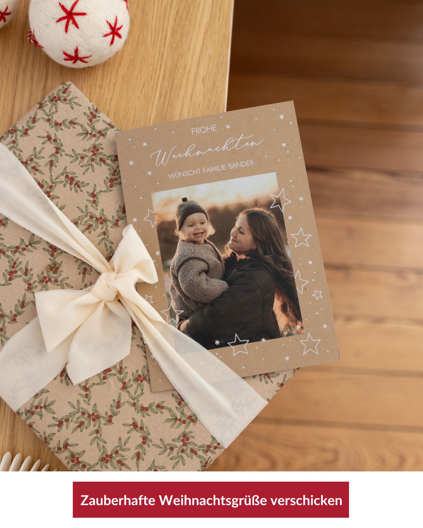 Collage mit schönen Weihnachtskarten