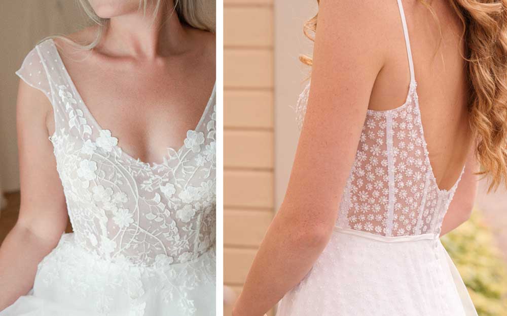 Collage von Brautkleidern