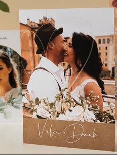 3 verschiedene HOchzeitskarten mit Fotos der Brautpaare