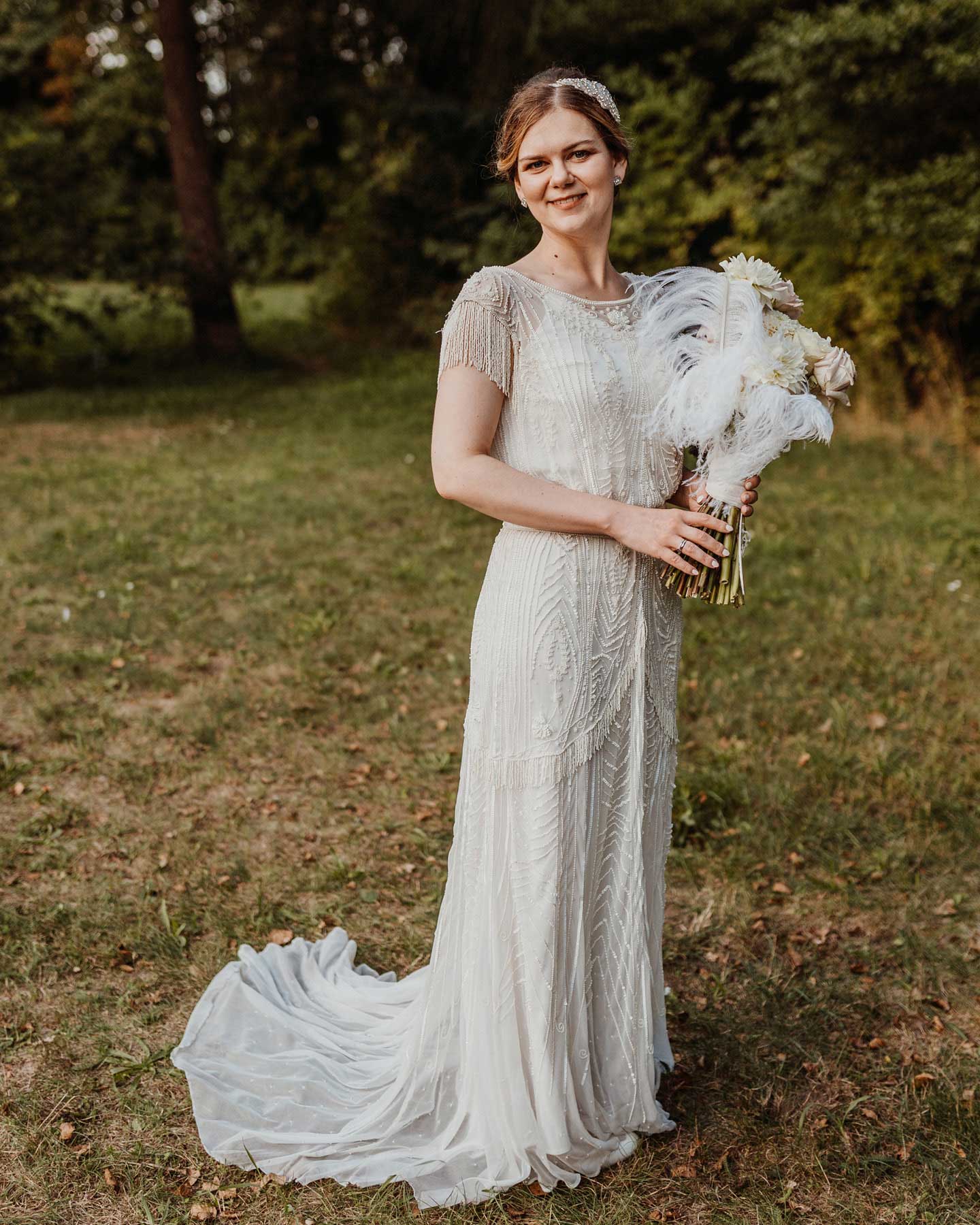 Braut im Boho-Kleid