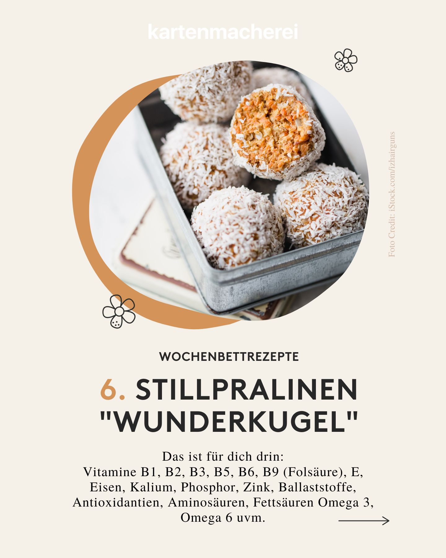 Stillpralinen mit Kokosraspel