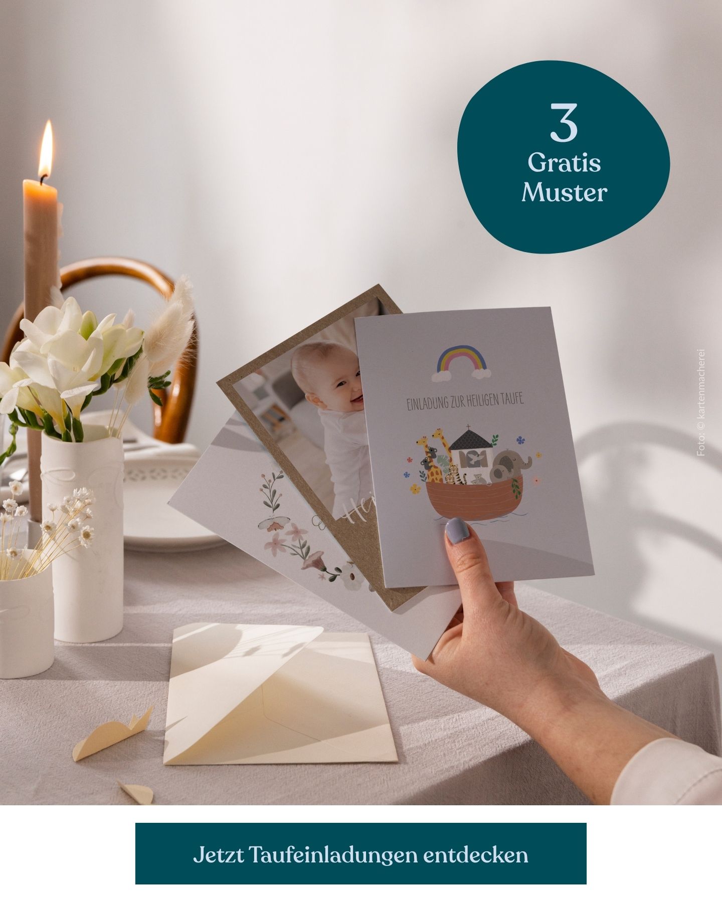 Taufeinladungen online selbst gestalten