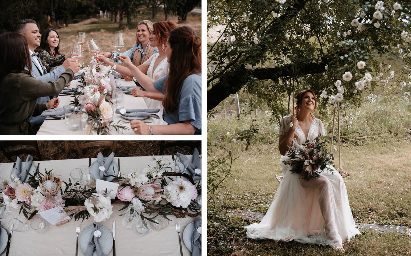 Kleine Hochzeiten draußen im eigenen Garten