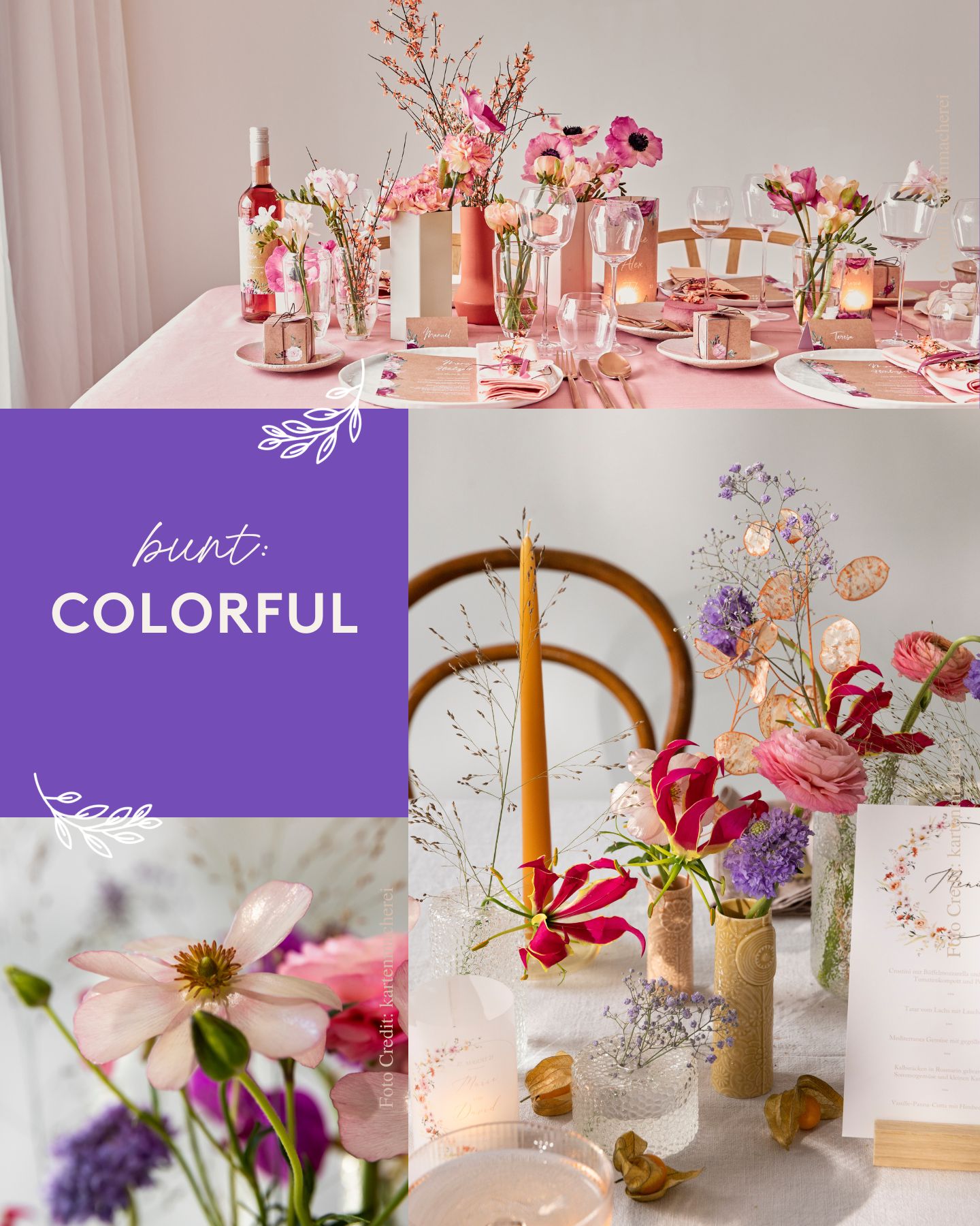 Hochzeitsstil Colorful: Collage
