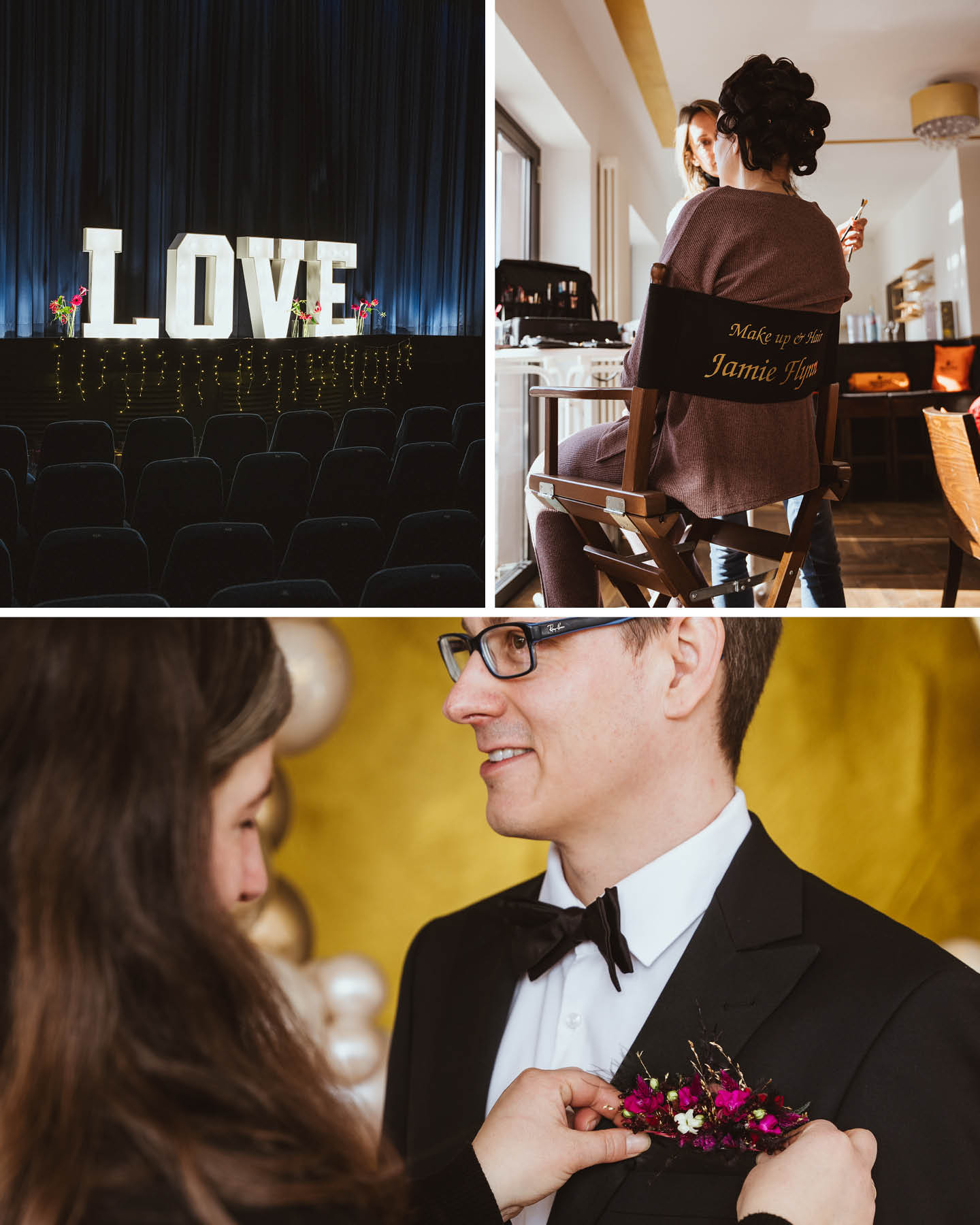 Vorbereitung Hochzeit im Kino
