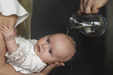 Seitenansicht Babytaufszene