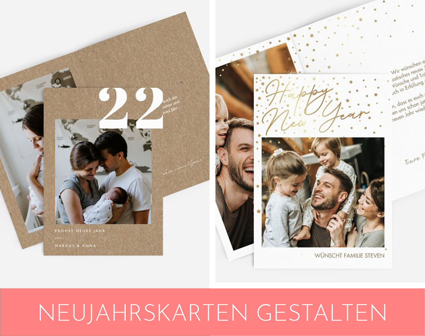 Collage mit Neujahrskarten