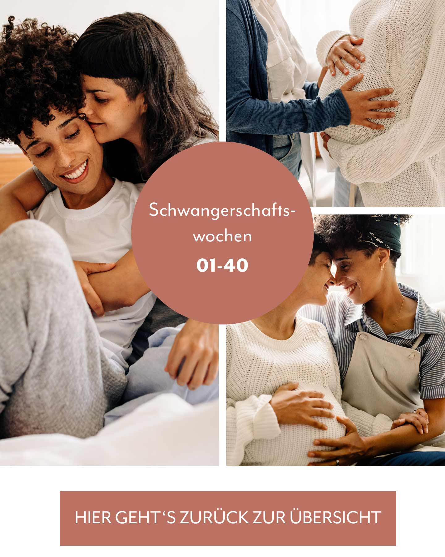 2. Trimester Schwangerschaftswochen Überblick: Mamas freuen sich auf ihr Baby.