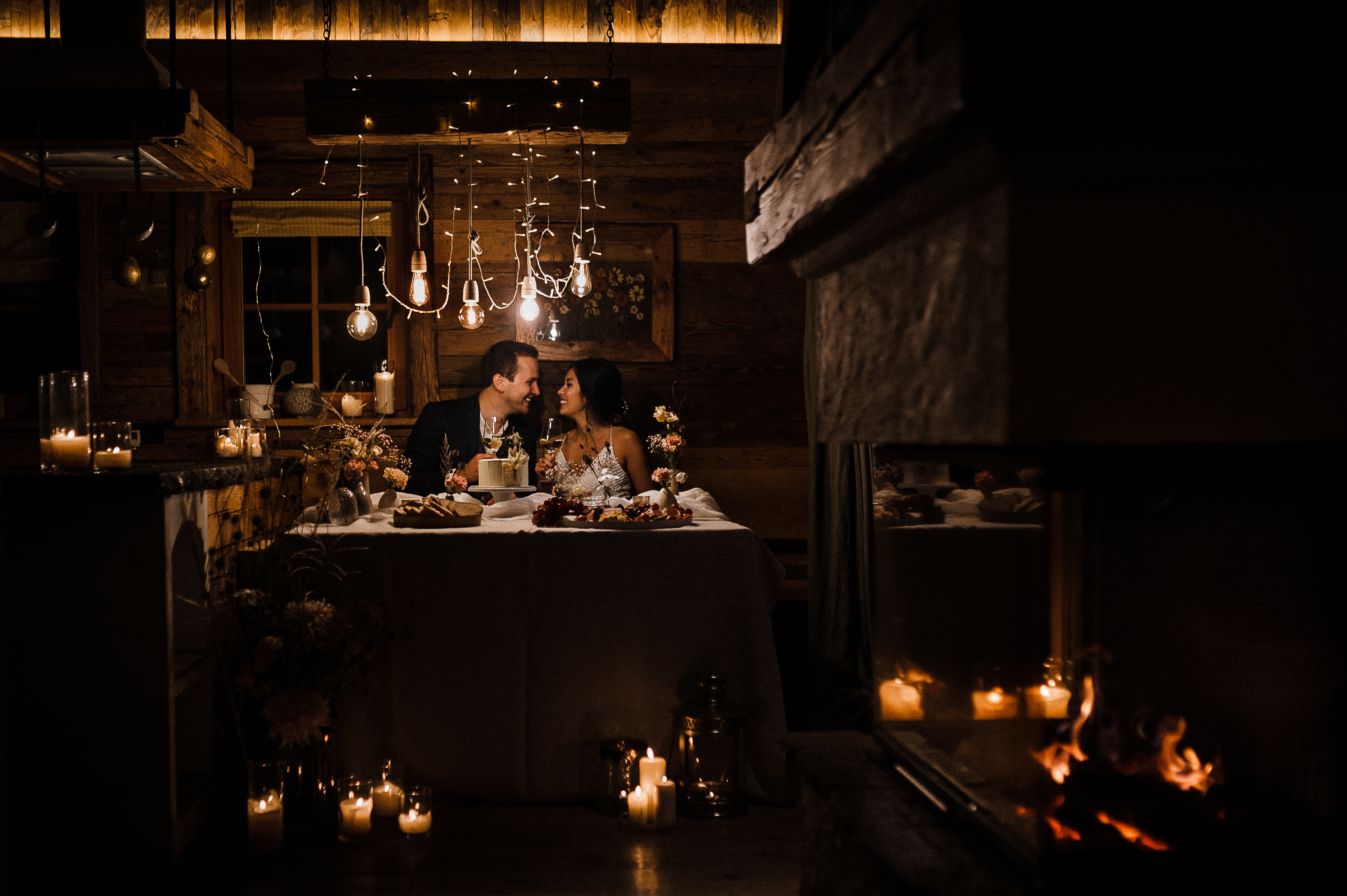 Elopement, Abend in einer wunderschönen Hütte mit Koch