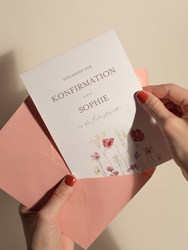 Konfirmationseinladung Les Fleurs
