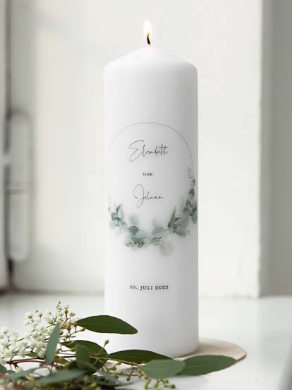 HOCHZEITSKERZE Eucalyptus Love