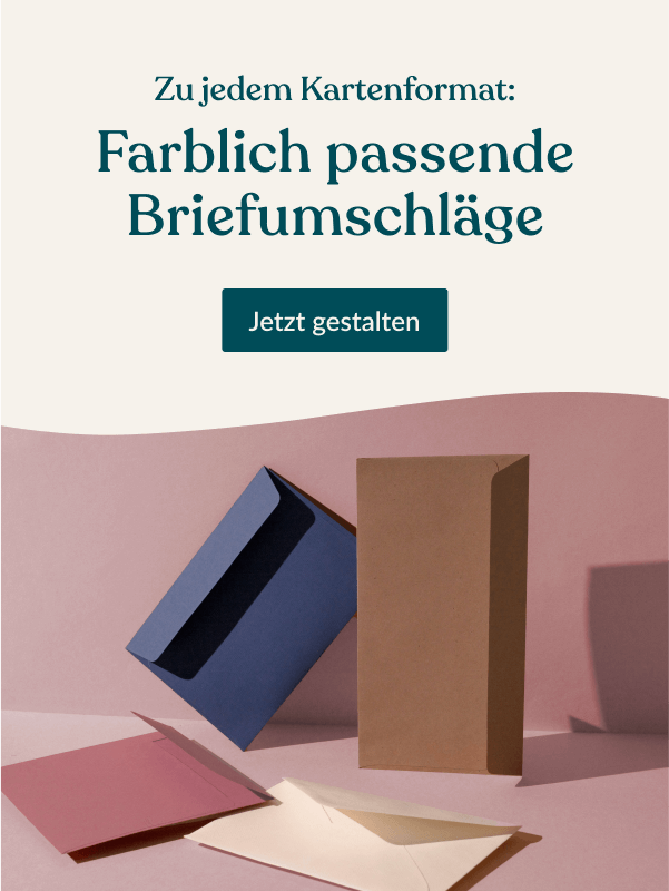 In vielen verschiedenen Farben Passende Briefumschläge