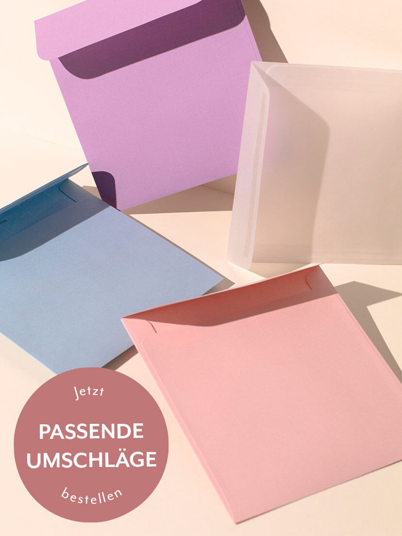 In vielen verschiedenen Farben Passende Briefumschläge