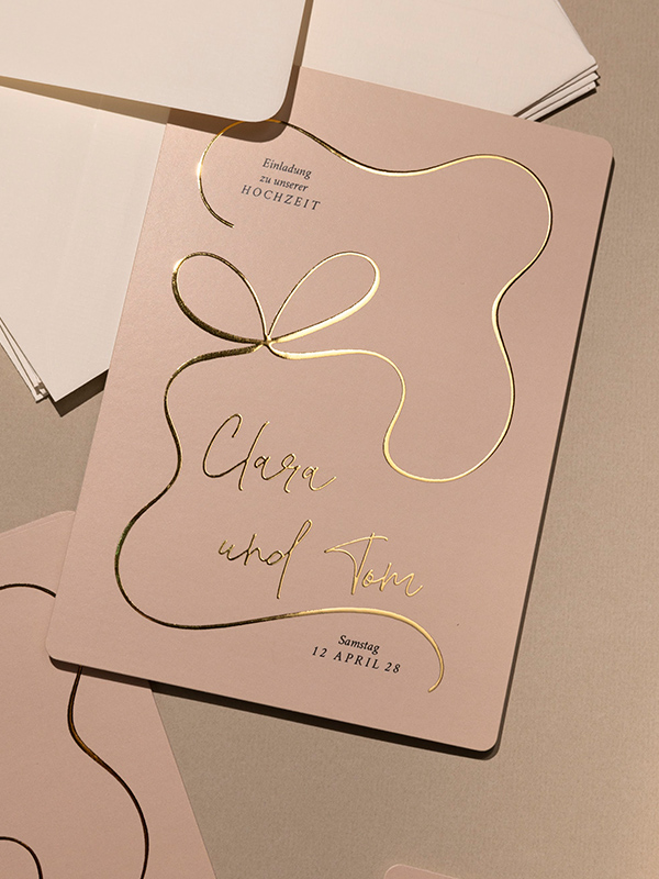 Hochzeitseinladung Vintage Bow