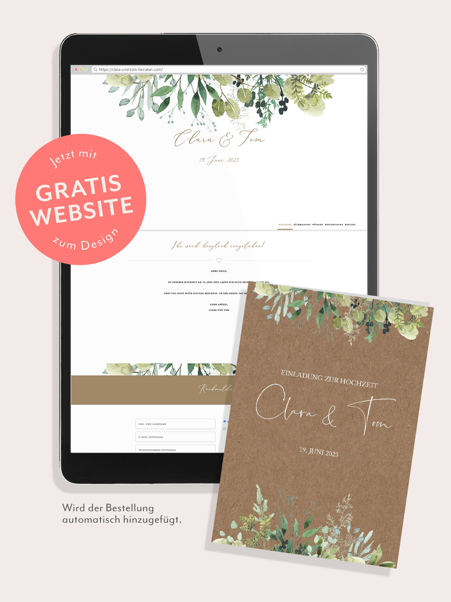 Hochzeitseinladung "Rustic Green Magic"